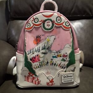 Dr. Seuss Pink and White Whimsical Kids Backpack